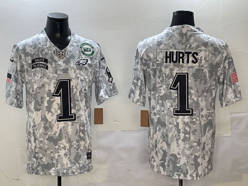 Men Philadelphia Eagles #1 Hurts Camo Nike 2025 Salute to Service Limited NFL Jersey style 4->philadelphia eagles->NFL Jersey